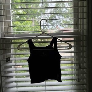 Free People Black Fitted Crop Tank Top